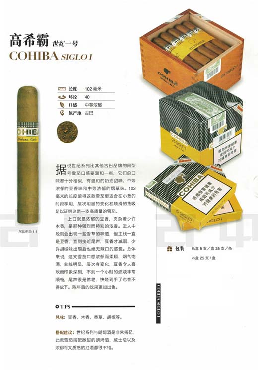 COHIBA SIGLO I(高希霸世纪一号)雪茄